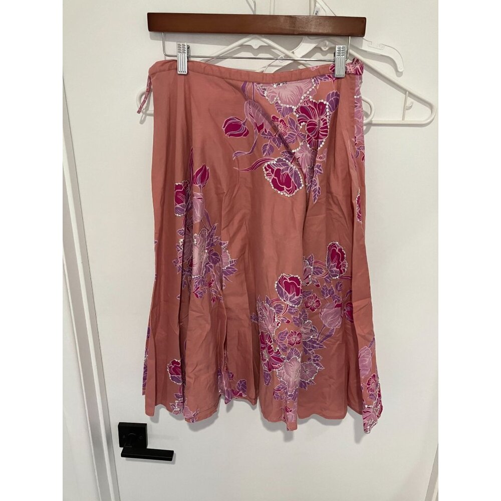 Sisley Pink Floral Midi Skirt